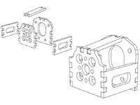 3D line drawing of motor mount for E-glider